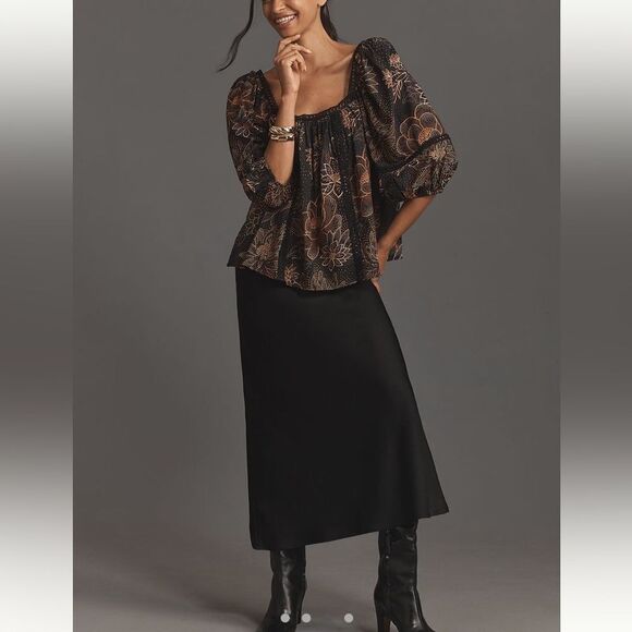 Farm Rio Lace inset Peasant  Blouse - Picture 3 of 4